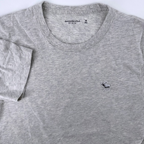 Abercrombie & Fitch Other - Abercrombie & Fitch T-Shirt Medium Gray Soft A&F Tee Embroidered Moose Logo